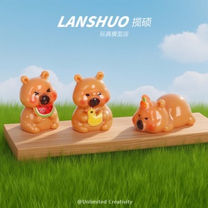 Resin Cartoon Mini <b>Bear</b> Figurines Solid Color <b>Cute</b> Animal Shape Desktop Ornaments Home Decoration Artistic DIY Accessories - Product Image 4