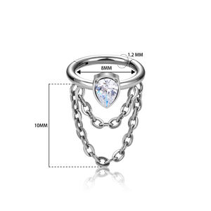 G23 titanio 16G concatenato segmento cartilagine elica Daith conchiglia anello Piercing <span class=keywords><strong>Septem</strong></span> Clicker orecchini moda per il corpo gioielli - Product Image 2