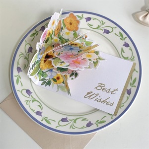 Carte de vœux 3D créative avec fleurs en <span class=keywords><strong>aquarelle</strong></span>, avec enveloppe, pour la Saint-Valentin, les mariages, les fêtes de Thanksgiving, les cadeaux - Product Image 2