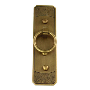 Chinese Style Brass Door Handle 3mm <b>Thick</b> No Drill Installation Wardrobe Wooden Door Hardware - Product Image 5