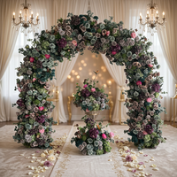 Arche de fleurs artificielles de luxe O-X952 vert émeraude 5D avec support métallique pour décoration de fête et de mariage