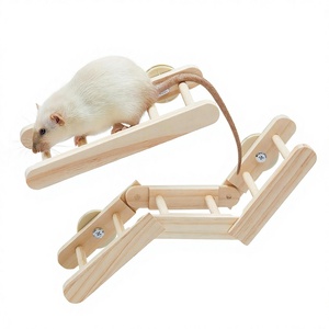 Escalera para Jaula de Animales Pequeños con Diseño Plegable Flexible y Montaje Seguro para <span class=keywords><strong>Ejercicio</strong></span> y Juego de Hámsters, Puente de Madera - Product Image 1