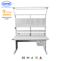 Banc de travail ESD de haute qualité Leenol, table de travail antistatique personnalisée avec tiroirs pour station de réparation électronique en laboratoire