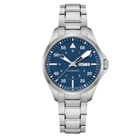 Hommes& # Montre automatique mécanique en acier inoxydable, série Aviation, montre militaire, bracelet en cuir de veau, série AVI-8