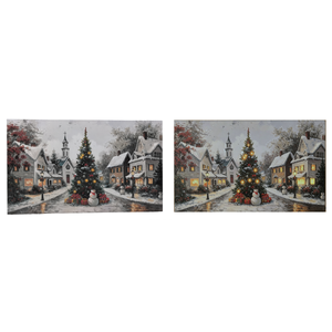 Décoration murale moderne pour arbre de Noël, LED, multicolore, 45x76cm, impression sur toile, <span class=keywords><strong>peinture</strong></span> aquarelle - Product Image 3
