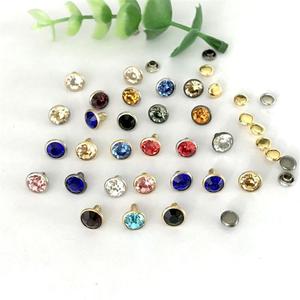 Haute qualité un mode vêtements sac accessoires argent bord verre cristal Tube Rivets bricolage couleurs strass Rivets - Product Image 2