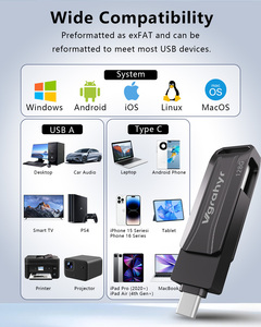 Unidad Flash USB 3.0 de 32GB 64GB 128GB, Velocidad de hasta <span class=keywords><strong>150MB</strong></span>/<span class=keywords><strong>s</strong></span>, Mini Memoria USB Metálica con Llavero - Product Image 4