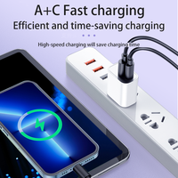 Bloc de chargeur mural USB C 20W Chargeur rapide double port Chargeur de type C Adaptateur de prise de charge rapide Compatible avec iPhone