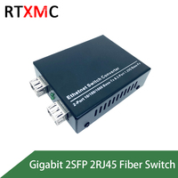 Switch Ethernet Transceiver Gigabit Fiber Optic Media Converter 2rj45 + 2sfp Port Fiber 100/1000mbps Switch Jaringan 48v 1.25G