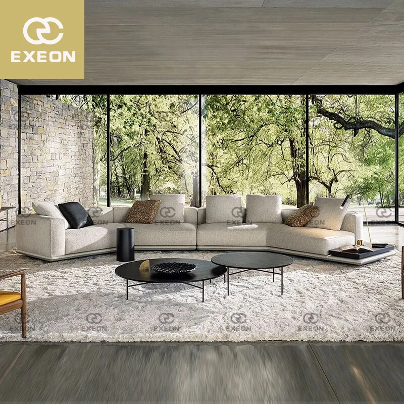 2022 New Italian Minimalist Living Room Large Corner Combination Fabric High-end Designer Sofa Living Room Custom Furniture