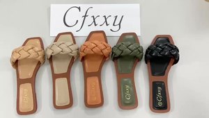 Sandalias Planas de Cuero con Nudos de Alta Calidad, Estilo Coreano, para Mujer, Elegantes y Formales, Tejidas a Mano con Goma - Product Image 3