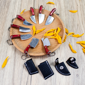 Mini Cuchillo de Bolsillo Creativo con Hoja Fija en Forma de Hacha, 8 Variantes, con Funda de Cuero - Product Image 4