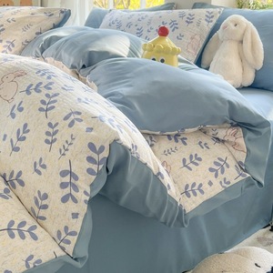 Set di biancheria da letto in quattro pezzi spessita in tessuto spazzolato per la pelle - Product Image 4