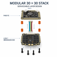 Contrôleur de vol F405 4-en-1 avec ESC brushless 55-70A 6S-8S Betaflight INAV DShot300/600/PWM pour drone de course FPV (CE/FCC)