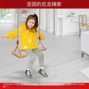 Wooden Swing Solid Wood Seat 1 Person 330 Pounds Max Load Indoor Outdoor Use - Product Image 4