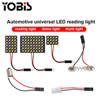 Lampe dôme de panneau LED blanche lecture de voiture lumière intérieure 3030 24SMD avec adaptateurs Ba9s Festoon T10