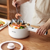Ankale Cuisinière électrique domestique Offre Spéciale Hot Pot 5 en 1 Poêle à frire électrique multifonctionnelle en céramique antiadhésive Pot gastronomique.