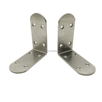 Supports en L à angle droit robustes en acier inoxydable brossé Support mural d'angle pour tables et commodes en bois Comprend des vis