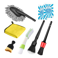Kit de nettoyage pour intérieur de voiture : Brosse dépoussiérante, gel nettoyant, pâte adhésive douce pour tableau de bord et aérateurs, brosses de detailing
