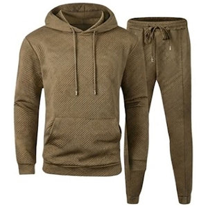 Conjunto Deportivo de Invierno para Hombre de Buena Calidad, 100% Color Sólido, Manga Larga con Capucha, Ecológico, a Precio Económico - Product Image 1