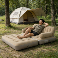Canapé gonflable pliable pour camping en plein air, dossier surélevé, canapé-lit automatique épaissi pour la sieste, design moderne et simple, usage domestique