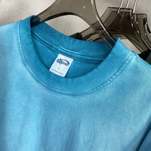 T-shirt Vintage con scollo bianco Batik t-shirt Unisex da uomo estate all'ingrosso personalizzato lavato di alta qualità - Product Image 5