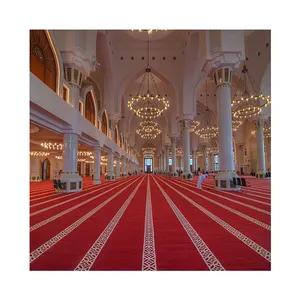 80% Wool 20% Nylon Woven Axminster Customized Masjid Praying Mosque Prayer Carpet for Mosque