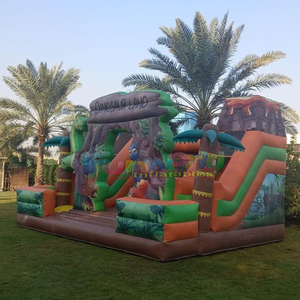 Castillo inflable comercial con tobogán y zona de saltos con diseño de dinosaurio para niños. - Product Image 5