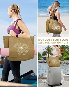 Muestra Gratuita de Bolsas de Lona Personalizadas con Bolsillos para Esterilla de Yoga, Bolsas de Hombro para Todo Tipo de Actividades, Ejercicio, Pilates, Viajes, Playa - Product Image 2