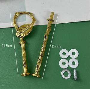 ذهبية 3-طبقات ديي حفل زفاف كب كيك تقديم الوقوف مع مقبض تركيب الأجهزة لتقديم الحلوى كب كيك - Product Image 2