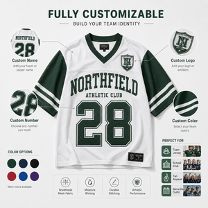 Custom Vintage <b>College</b> American Football Jersey Oversized Short Sleeve Printed Streetwear Team Fan Apparel Game Day Wear - Product Image 6