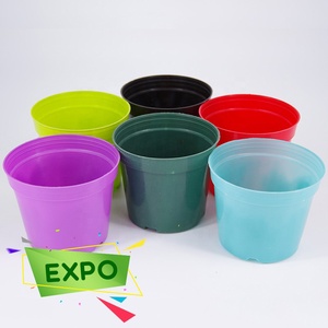 High Quality Round Colorful Plastic Flower Pot For Plants
