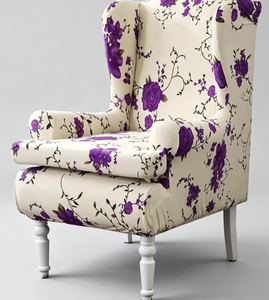 Housse de canapé moderne minimaliste monoplace à dossier ailé, style campagnard américain, élastique, tout compris, lavable en deux parties - Product Image 1