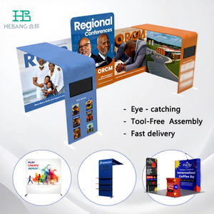 HEBANG 3X3 10X10Ft Cabine Photo Promotionnelle Portable en Aluminium avec Bannière de Fond d'Exposition en Matériau Graphique 100% Polyester - Product Image 1