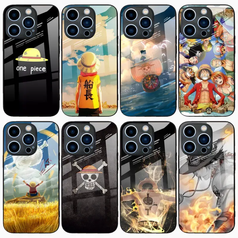 New Applicable Iphone14 Promax Tempered Glass Phone Case Factory Wholesale Custom One Piece Anime Protective Case
