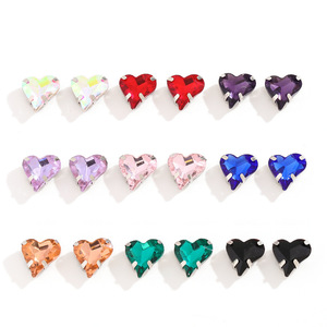 Strass en forme de cœur 12x13mm à dos plat pour accessoires de bijoux DIY et décorations Bling Bling pour nail art - Product Image 5