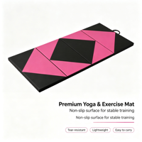 Tapis de gymnastique pliable en mousse épaisse pour yoga et acrobaties, portable pour l'entraînement de danse et le fitness à domicile