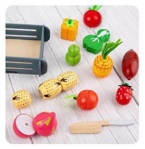 Ensemble de jouets de fruits de coupe magnétique en <span class=keywords><strong>bois</strong></span> Offres Spéciales Fruits et légumes regardant bébé coupe jouets éducatifs de <span class=keywords><strong>cuisine</strong></span> simulés - Product Image 6