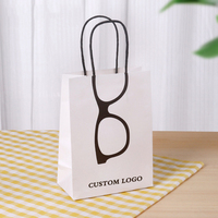 Sac d'emballage en papier blanc pour lunettes de soleil Sacs en papier pour lunettes Emballage cadeau pour lunettes Sacs à lunettes personnalisés