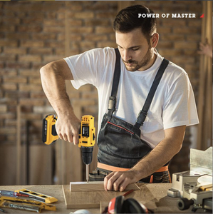 Yellow Portable Multifunctional Cordless Impact Drill Kits Home Set With 21V Lithium Battery DM-3 Brush - Product Image 5