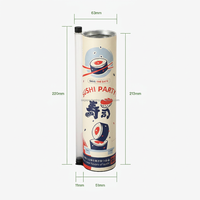 Tube d'emballage pour sushi, hygiénique, alimentaire, biodégradable, en carton, taille et couleur personnalisées, impression CMYK, cadeau artisanal