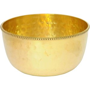 PARIJAT Bol artisanal en acier en laiton poli Bol de service pour nourriture indienne Soupe Céréales Légumes-Ingrédients mélangés 1 martelé - Product Image 3
