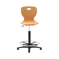 Chaise mobile en plastique au design moderne avec pieds en métal Mobilier de bureau pour l'école Chaise pivotante
