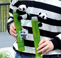 Botella de Plástico PET de 400 ml con Diseño de Panda y Características Chinas para Té con Leche