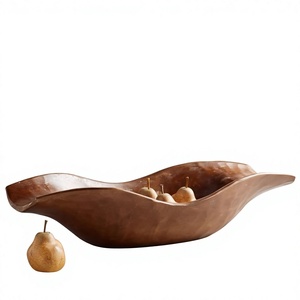 Bol de service décoratif vintage en bois d'acacia poli, artisanal et écologique, pour fêtes, noix, biscuits, fruits - Prix abordable BS - Product Image 2