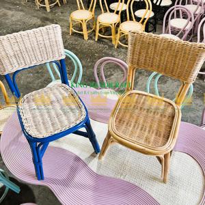 Silla moderna hecha a mano de ratán natural para niños para salas de juegos, guarderías, sala de estar y cocina al aire libre - Product Image 3