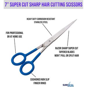 Professional Hair Cutting <b>Scissors</b> 7 Inch Stainless Steel Sharp Blade Long Handle for Salon Use Obexa OBS-94993 - Product Image 4