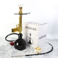 21 "Pistolet Forme Sheesha Arabian Eau Fumer Pipe Tuyau Unique Narguilé Accessoires Ensemble Complet Chicha Fumée Narghile Shisha Narguilé