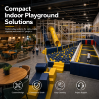 Equipo para Parque Deportivo Interior, Circuito Ninja Negro y Naranja EN1176, Entrega Llave en Mano, Estructura de Acero, Túnel de Crawl, Proyecto para Operadores