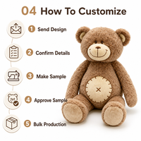 Boneka Beruang Custom Langsung dari Pabrik, Berdasarkan Desain OEM ODM, Boneka Karakter Isi Dakron untuk Merek IP Asli